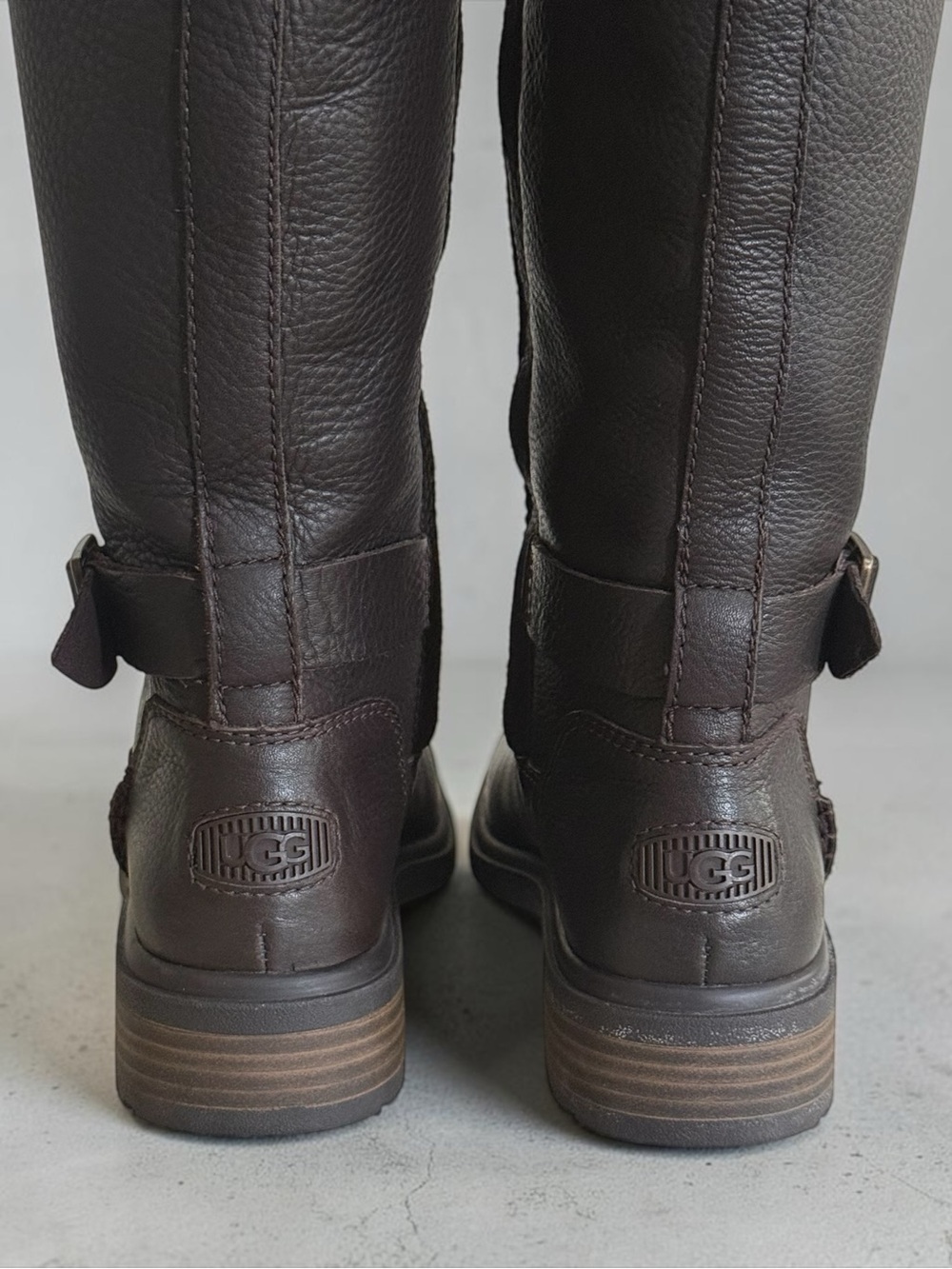 UGG Women’s Harrison Tall Leather Riding Boots Dark Brown 7.5 EUC! - Picture 8 of 12